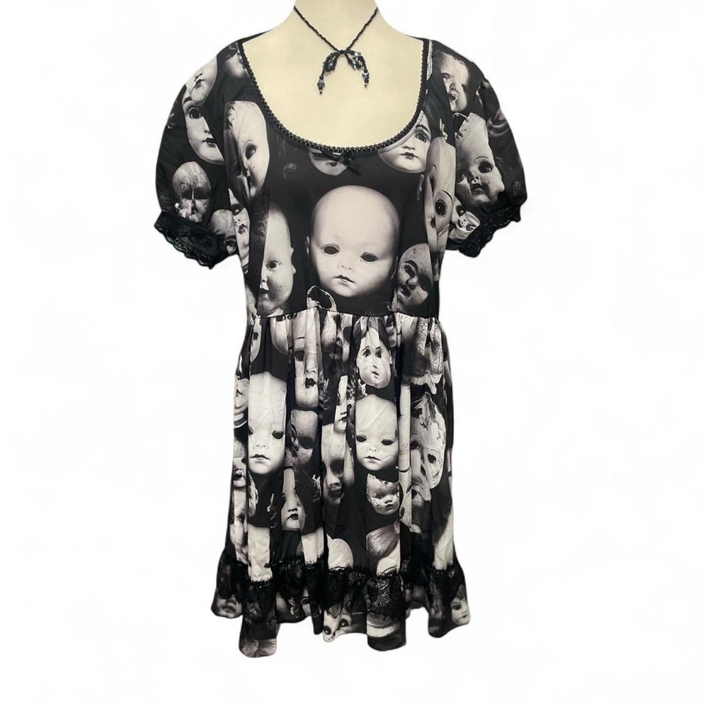 Dolls Kill Widow NWT doll head babydoll dress